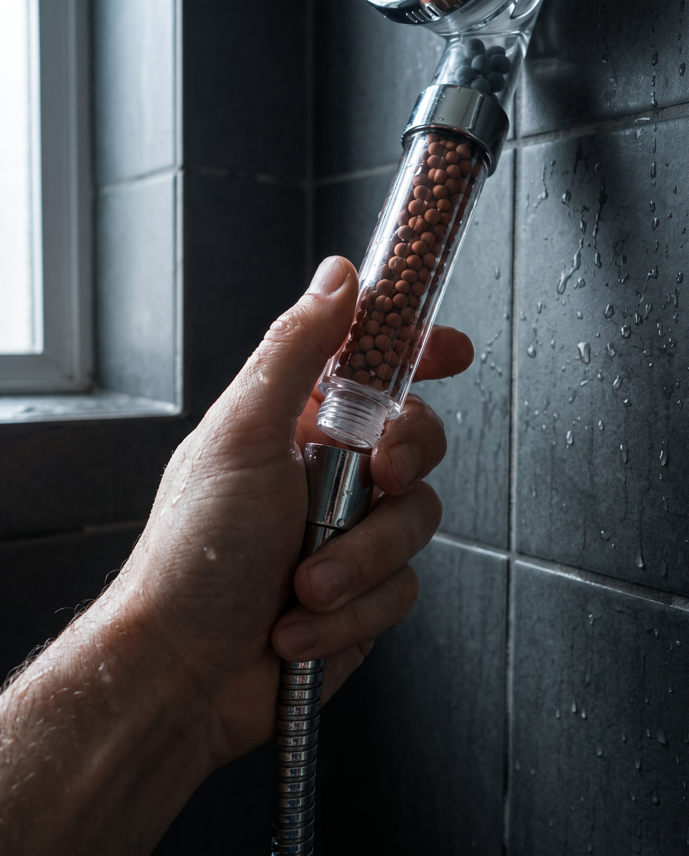Screwing on the GLÖD Shower Head